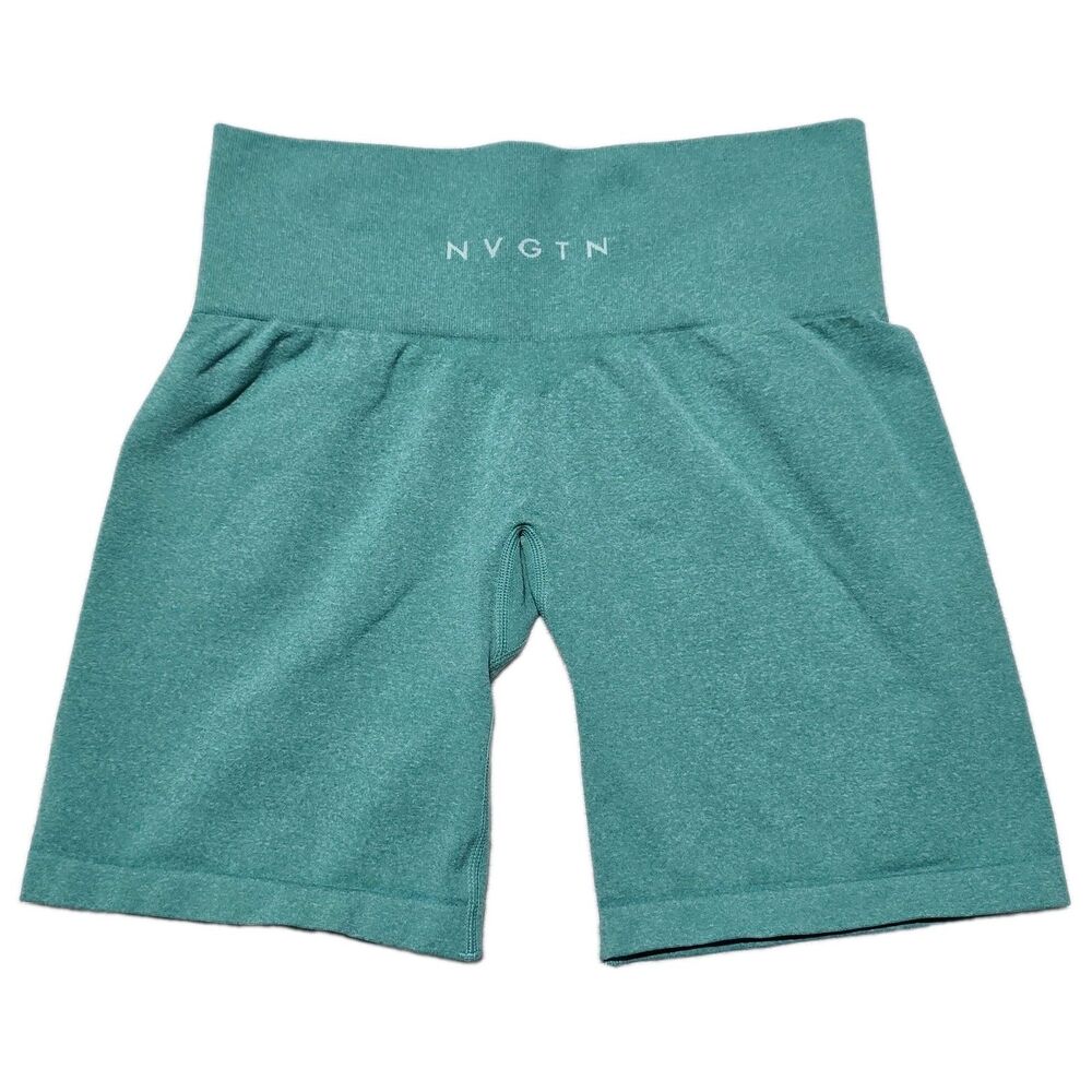 NVGTN Women's Medium Teal Contour Seamless Gym High Waisted Fitness Shorts